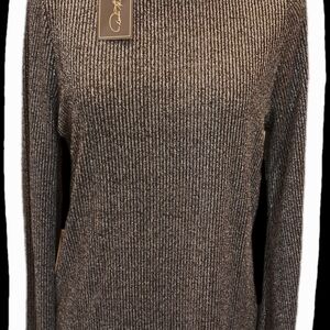 NWT Donna Gildman Black Sparkly Top